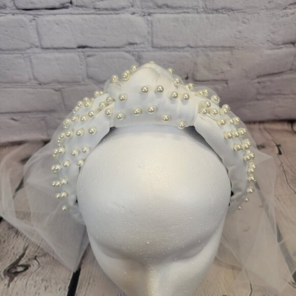 Lele Sadoughi Veil Imitation Pearl Satin Headband main image 4